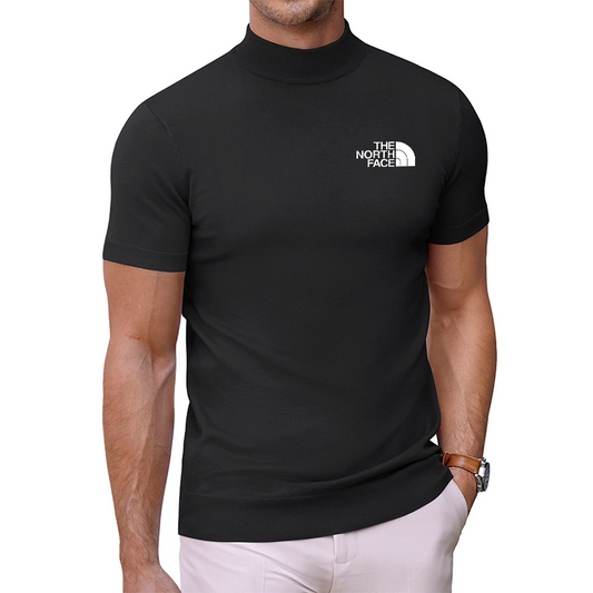 Men's turtleneck short sleeve slim fit T-shirt